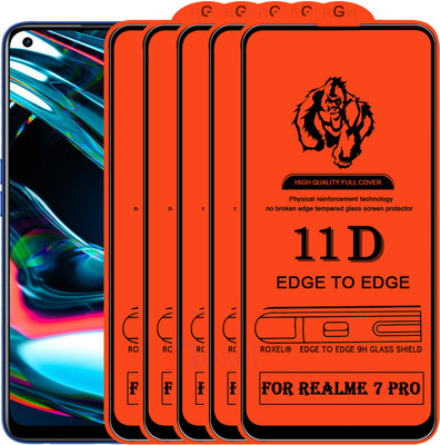 Roxel Edge To Edge Tempered Glass for Realme 7 Pro(Pack of 5)