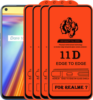Roxel Edge To Edge Tempered Glass for Realme 7(Pack of 4)