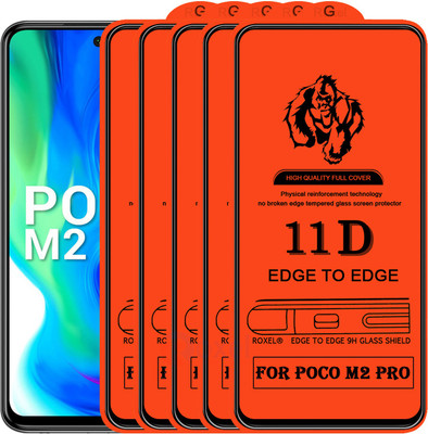 Roxel Edge To Edge Tempered Glass for Poco M2 Pro(Pack of 5)