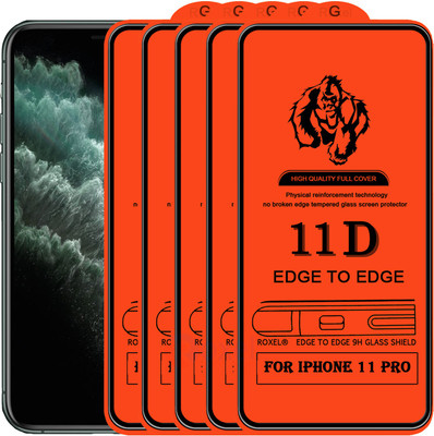 Roxel Edge To Edge Tempered Glass for IPhone 11 Pro(Pack of 5)