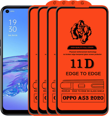 Roxel Edge To Edge Tempered Glass for Oppo A53 2020(Pack of 4)