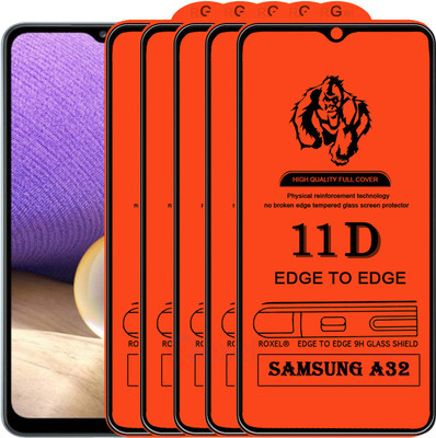 Roxel Edge To Edge Tempered Glass for Samsung A32(Pack of 5)