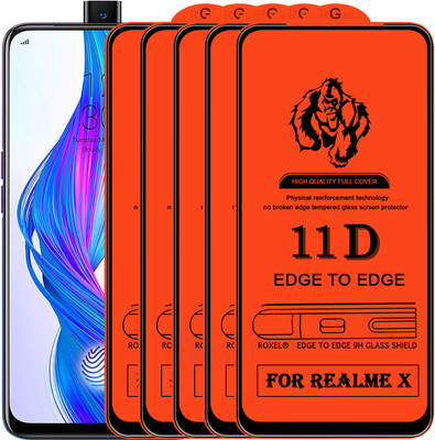 Roxel Edge To Edge Tempered Glass for Realme X(Pack of 5)