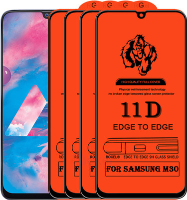Roxel Edge To Edge Tempered Glass for Samsung M30(Pack of 4)
