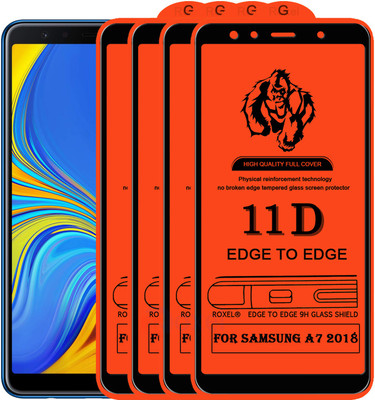 Roxel Edge To Edge Tempered Glass for Samsung A7 2018(Pack of 4)