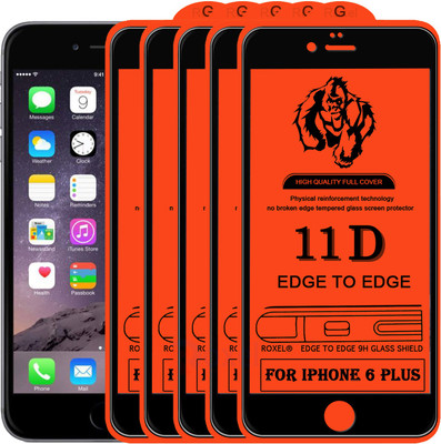 Roxel Edge To Edge Tempered Glass for Apple iPhone 6 Plus(Pack of 5)