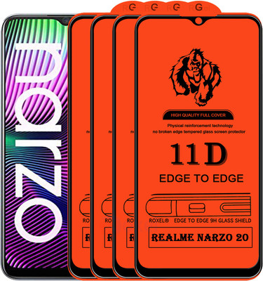 Roxel Edge To Edge Tempered Glass for Realme Narzo 20(Pack of 4)
