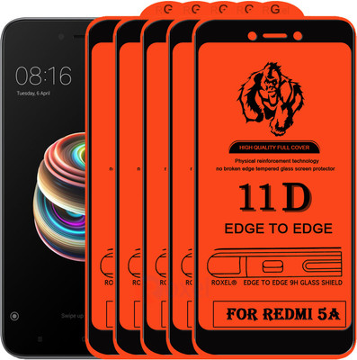 Roxel Edge To Edge Tempered Glass for Mi Redmi 5A(Pack of 5)