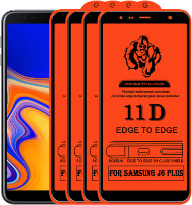 Roxel Edge To Edge Tempered Glass for Samsung J6 Plus(Pack of 4)