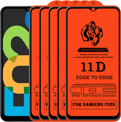 Roxel Edge To Edge Tempered Glass for Samsung Galaxy F02s(Pack of 5)