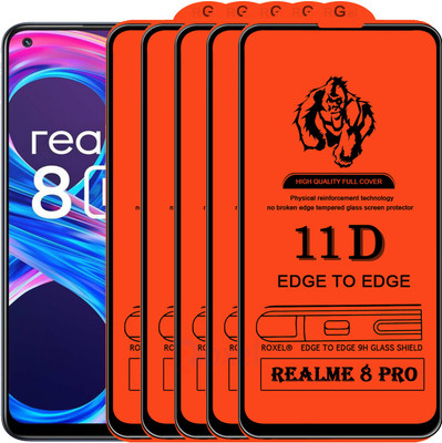 Roxel Edge To Edge Tempered Glass for Realme 8 Pro(Pack of 5)