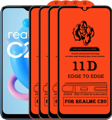 Roxel Edge To Edge Tempered Glass for Realme C20(Pack of 4)