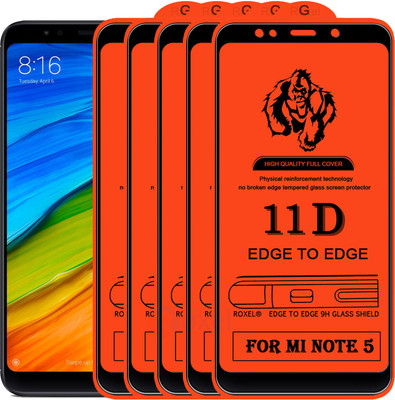 Roxel Edge To Edge Tempered Glass for Mi Redmi Note 5(Pack of 5)