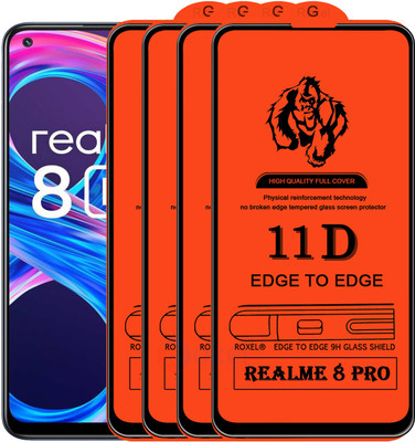 Roxel Edge To Edge Tempered Glass for Realme 8 Pro(Pack of 4)