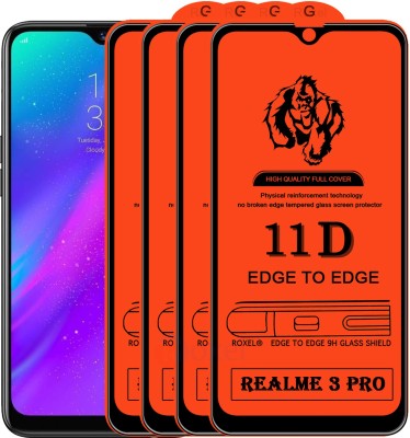 Roxel Edge To Edge Tempered Glass for Realme 3 Pro(Pack of 4)