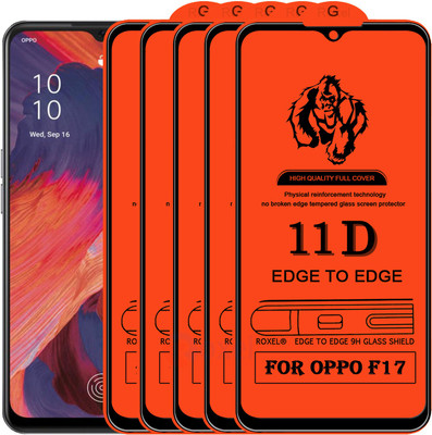 Roxel Edge To Edge Tempered Glass for Oppo F17(Pack of 5)
