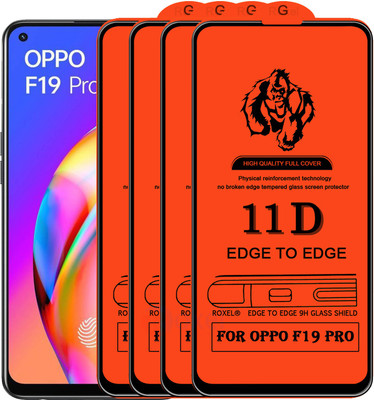 Roxel Edge To Edge Tempered Glass for Oppo F19 Pro(Pack of 4)