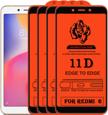 Roxel Edge To Edge Tempered Glass for Mi Redmi 6(Pack of 4)