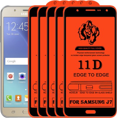 Roxel Edge To Edge Tempered Glass for Samsung Galaxy J7(Pack of 5)