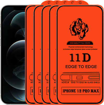 Roxel Edge To Edge Tempered Glass for IPhone 12 Pro Max(Pack of 5)
