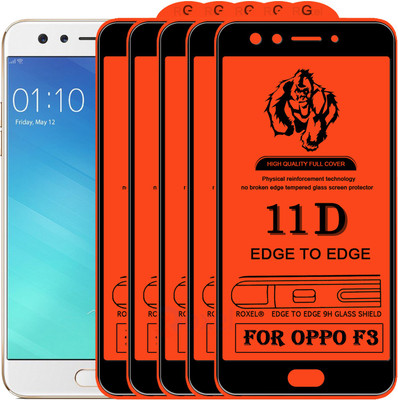 Roxel Edge To Edge Tempered Glass for Oppo F3(Pack of 5)