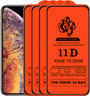 Roxel Edge To Edge Tempered Glass for Apple iPhone XS Max(Pack of 4)