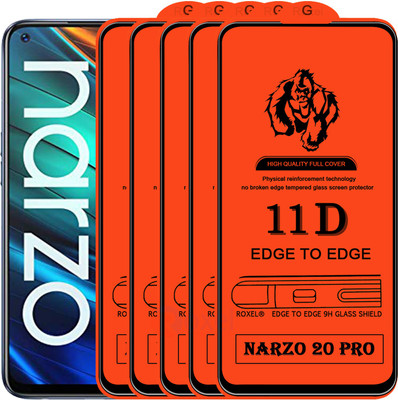 Roxel Edge To Edge Tempered Glass for Realme Narzo 20 Pro(Pack of 5)