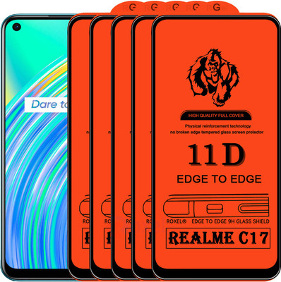 Roxel Edge To Edge Tempered Glass for Realme C17(Pack of 5)