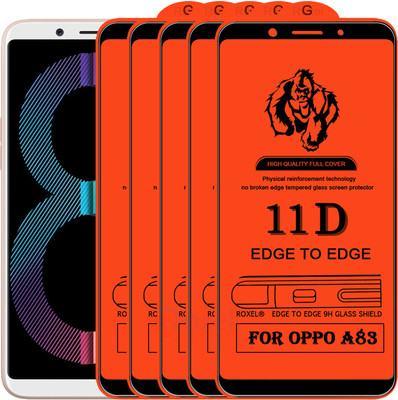 Roxel Edge To Edge Tempered Glass for Oppo A83(Pack of 5)