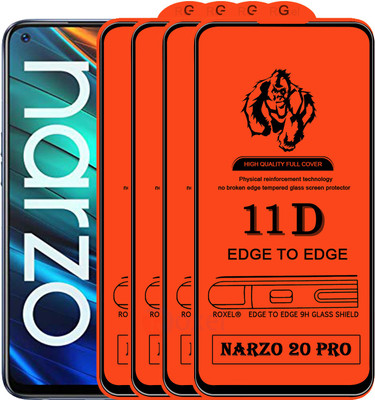 Roxel Edge To Edge Tempered Glass for Realme Narzo 20 Pro(Pack of 4)