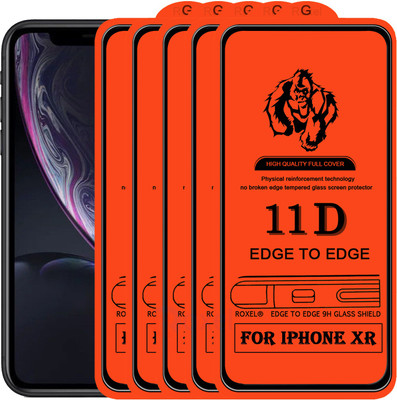 Roxel Edge To Edge Tempered Glass for Apple iPhone XR(Pack of 5)