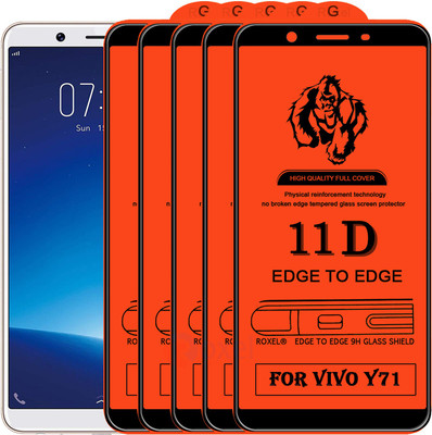 Roxel Edge To Edge Tempered Glass for VIVO Y71(Pack of 5)