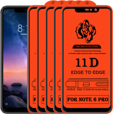 Roxel Edge To Edge Tempered Glass for Mi Redmi Note 6 Pro(Pack of 5)
