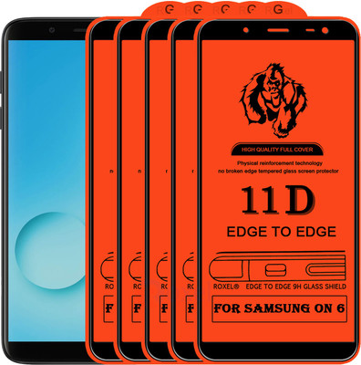 Roxel Edge To Edge Tempered Glass for Samsung Galaxy On6(Pack of 5)