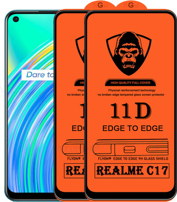 MaxR Edge To Edge Tempered Glass for Realme C17(Pack of 2)