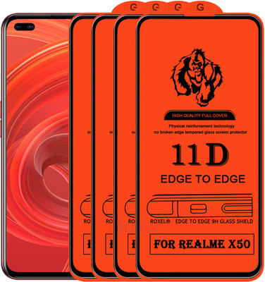 Roxel Edge To Edge Tempered Glass for Realme X50 Pro(Pack of 4)