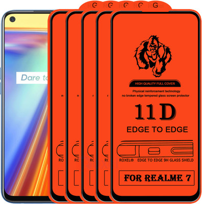 Roxel Edge To Edge Tempered Glass for Realme 7(Pack of 5)
