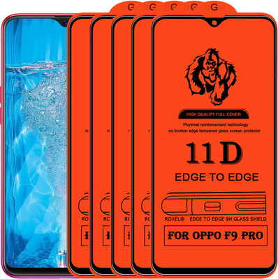 Roxel Edge To Edge Tempered Glass for OPPO F9 Pro(Pack of 5)