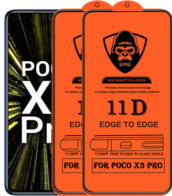 MaxR Edge To Edge Tempered Glass for Poco X3 Pro(Pack of 2)