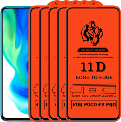 Roxel Edge To Edge Tempered Glass for Poco F2 Pro(Pack of 5)