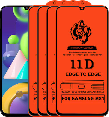 Roxel Edge To Edge Tempered Glass for Samsung M21(Pack of 4)