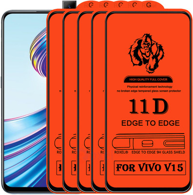 Roxel Edge To Edge Tempered Glass for Vivo V15(Pack of 5)