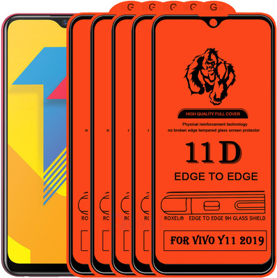 Roxel Edge To Edge Tempered Glass for Vivo Y11(2019)(Pack of 5)