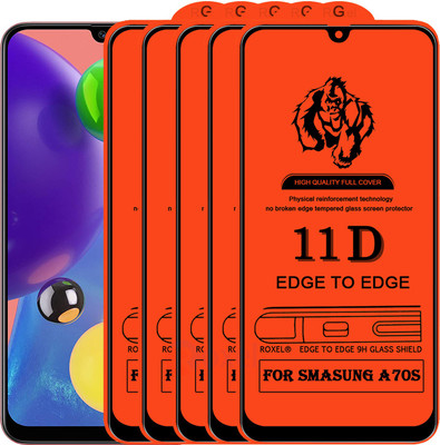 Roxel Edge To Edge Tempered Glass for Samsung A70S(Pack of 5)