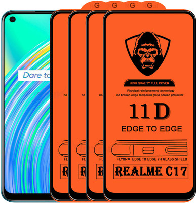 MaxR Edge To Edge Tempered Glass for Realme C17(Pack of 4)