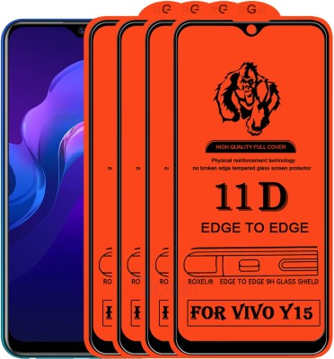 Roxel Edge To Edge Tempered Glass for Vivo Y15(Pack of 4)