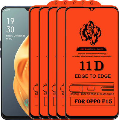 Roxel Edge To Edge Tempered Glass for Oppo F15(Pack of 5)