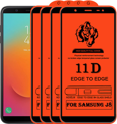Roxel Edge To Edge Tempered Glass for Samsung Galaxy J8(Pack of 4)