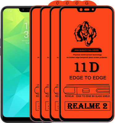Roxel Edge To Edge Tempered Glass for Realme 2(Pack of 4)
