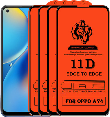 Roxel Edge To Edge Tempered Glass for Oppo A74(Pack of 4)